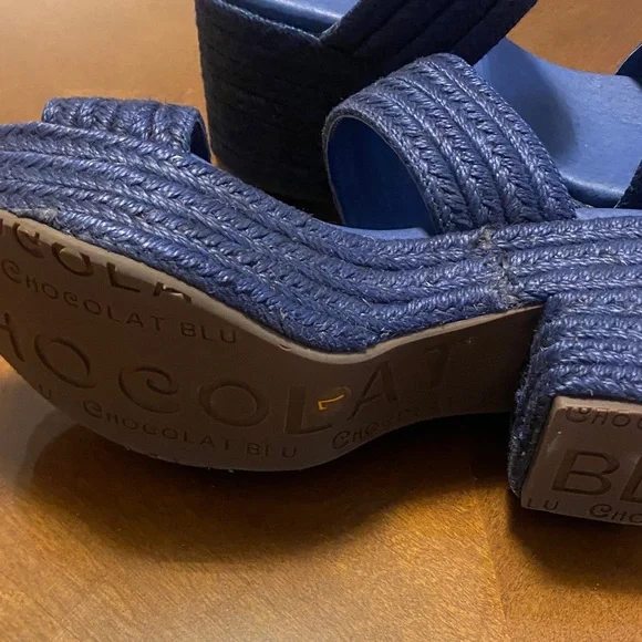 Chocolat Blu Navy Platform Sandals - Picture 4 of 5